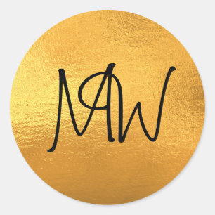 Gold Foil Monogram Initials Name Envelope Seals