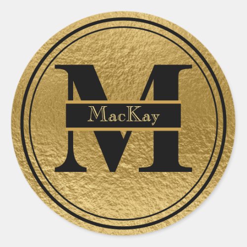 Gold Foil Monogram Scottish MacKay Sticker Seal