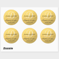 Metallic Foil Initial Stickers Wedding Stickers Envelope Seals Wedding  Labels Foil Stickers Gold Foil Stickers Personalized Sticker 