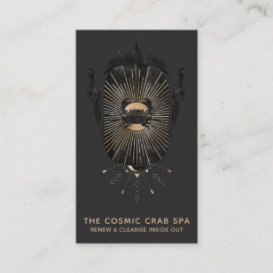*~* Gold Foil Moon Crab Celestial Mermaids Business Card