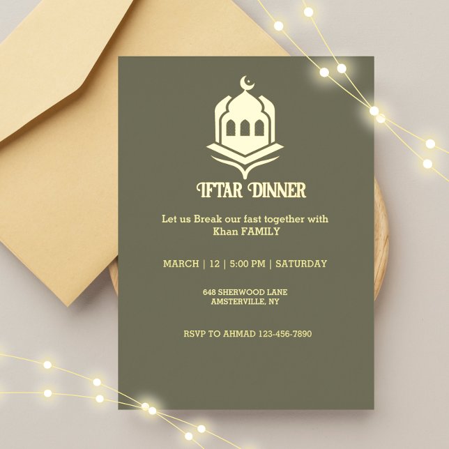 Gold foil Mosque Iftar Invitation Foil Invitation (Creator Uploaded)