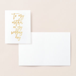 Gold Foil Mother of the bride Wedding Thank You Foil Card