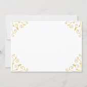 Gold foil mushroom & bees baby shower by mail invitation (Back)