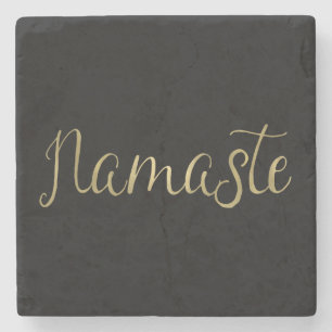 Gold Foil Namaste Stone Coaster