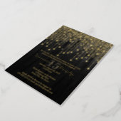 Gold Foil Name - Black, Gold Quinceañera Invite (Rotated)