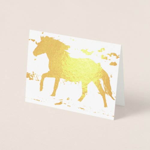 GOLD FOIL NOTE CARD WITH WILD HORSE SILHOUETTE