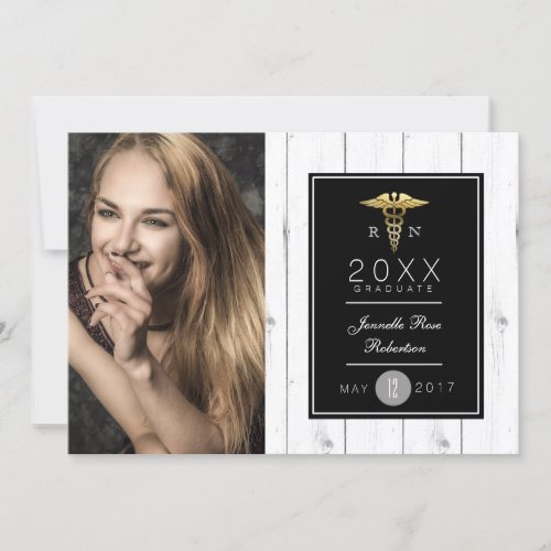 Gold Foil Nursing Graduation Party | Announcement