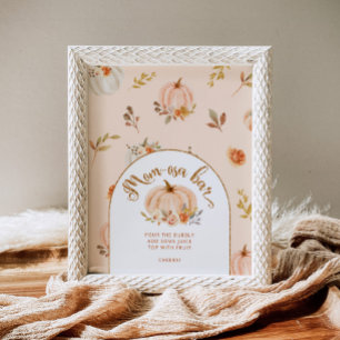 Gold foil orange pumpkin mom-osa bar poster