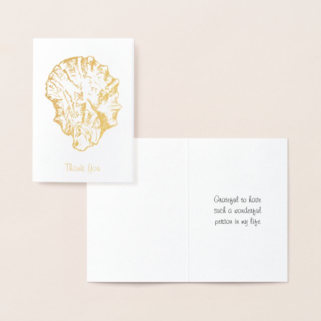 Gold Foil Oyster Shell Card (Display)