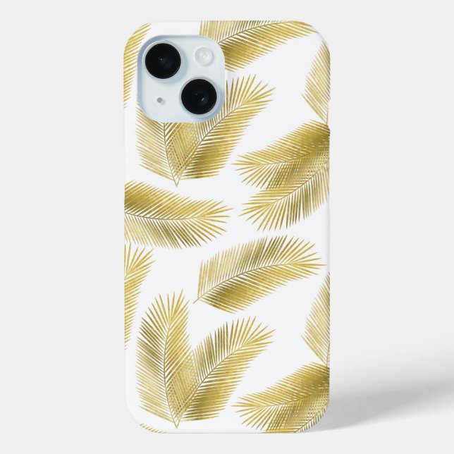 Gold Foil Palm Leaves Pattern Case-Mate iPhone Case (Back)