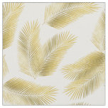 Gold Foil Palm Leaves Pattern Fabric