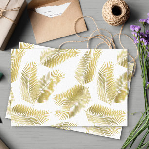 Gold Foil Palm Leaves Pattern Tissue Paper