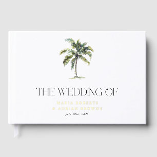 Gold Foil Palm Tree Tropical Beach Wedding  Foil Guest Book