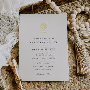 Gold Foil Palm Tree Wedding Invitation