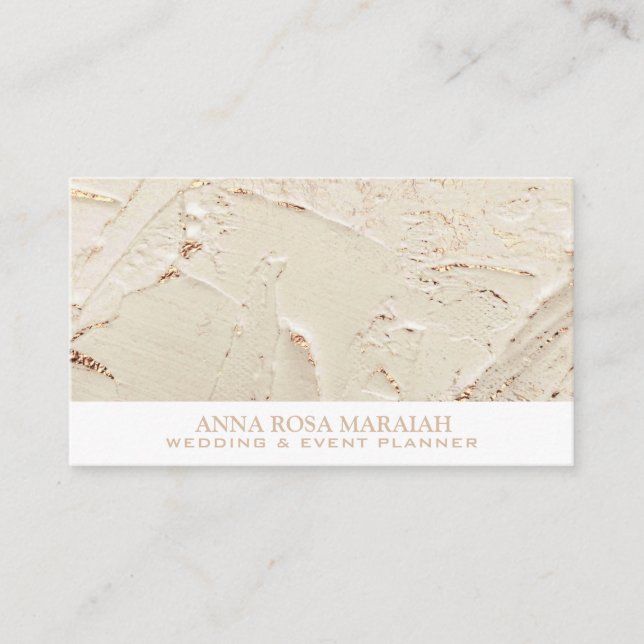 *~ Gold Foil Pastel Wedding Elegant Blush Business Card (Front)