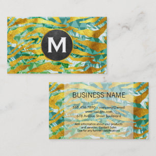 Gold Foil Pattern Boho Geometric Pattern Business Card