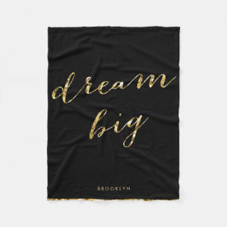 Gold Foil Personalized Dream Big Blanket
