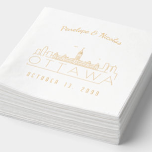 Gold Foil Personalized Ottawa Wedding Napkins