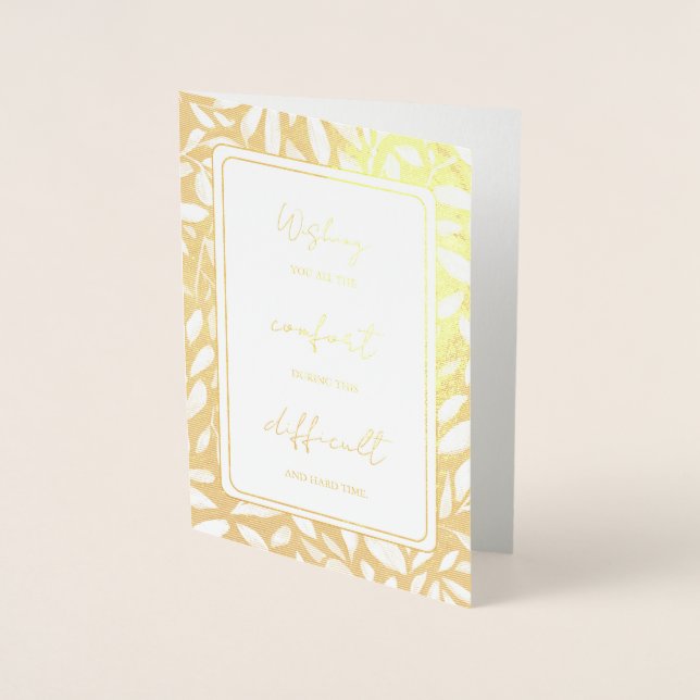 Gold Foil Personalized Sympathy card. Card (Front)