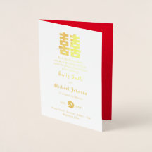 Gold FOIL PHOTO Chinese Happiness Wedding Red