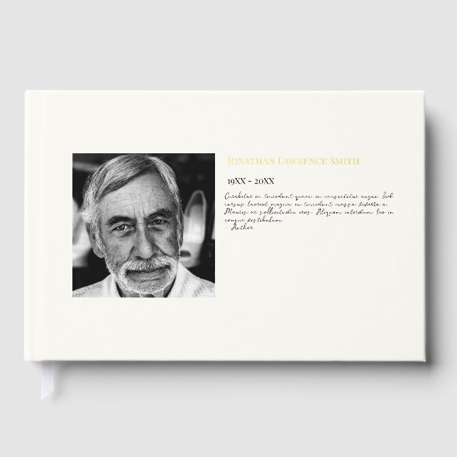 Gold foil photo quote celebration of life funeral foil guest book  (Front)