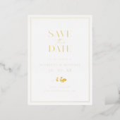 Gold Foil Photo Save The Date Invitations (Standing Front)