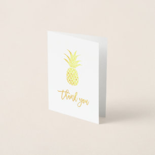 Gold Foil Pineapple, Thank You Foil Card
