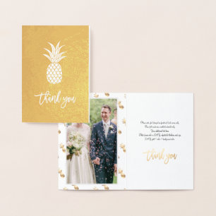 Gold Foil Pineapple, Thank You w/Photo Foil Card