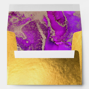Gold Foil Pink Abstract Wedding Envelope