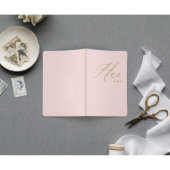 Gold Foil Pink Wedding Vow Book Set (Open)