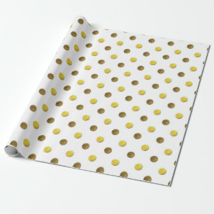 Gold Foil Polka Dot Pattern Christmas Wrapping Paper