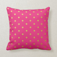 Gold Foil Polka Dots Modern Hot Pink Metallic