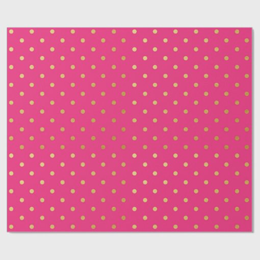 Gold Foil Polka Dots Modern Hot Pink Metallic Wrapping Paper Zazzle