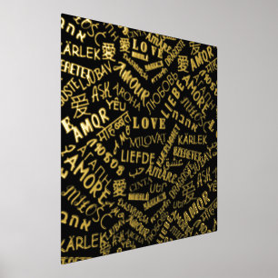 Gold Foil Posters Text Love
