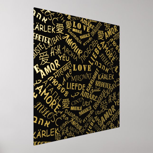 Gold Foil Posters Text Love (Laydown)