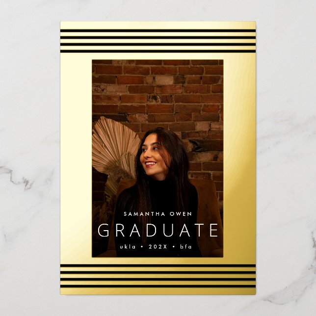 Gold Foil Pressed | Frame Graduate Announcement (Front)