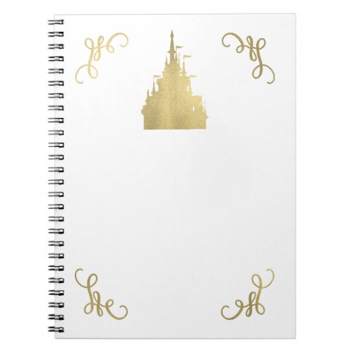 Gold Foil Princess Flag Castle Storybook Elegant Notebook