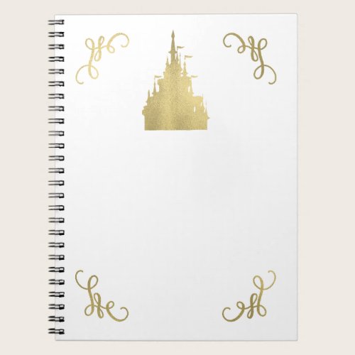 Gold Foil Princess Flag Castle Storybook Elegant Notebook