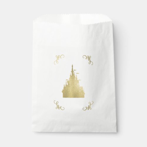 Gold Foil Princess Flag Castle Storybook Party Favor Bag