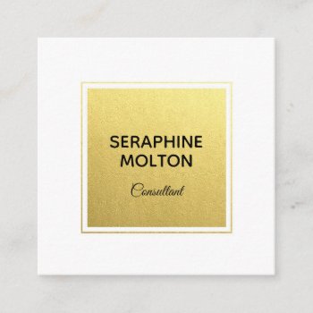 Gold Foil Professional Square Business Card by CardStyle at Zazzle
