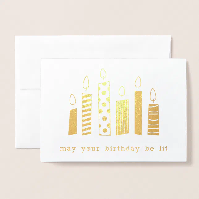 Gold Foil Pun Birthday Candles Foil Card Zazzle