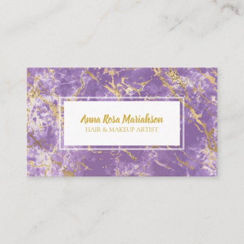  Gold Foil Purple Marble Popular Glam Luxe Chic Business Card