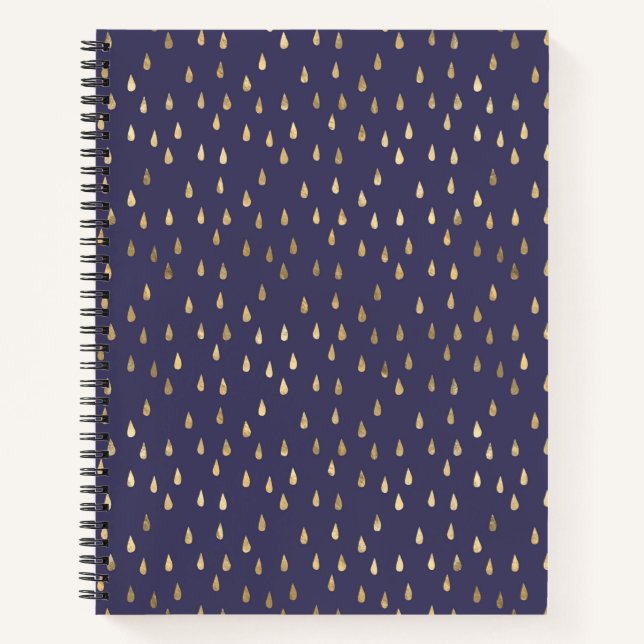 Gold Foil Raindrop Pattern Notebook  (Front)