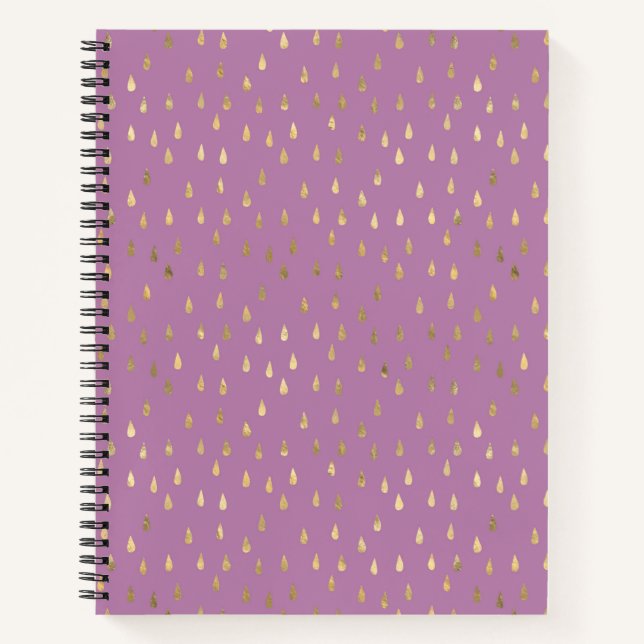 Gold Foil Raindrop Pattern Notebook  (Front)