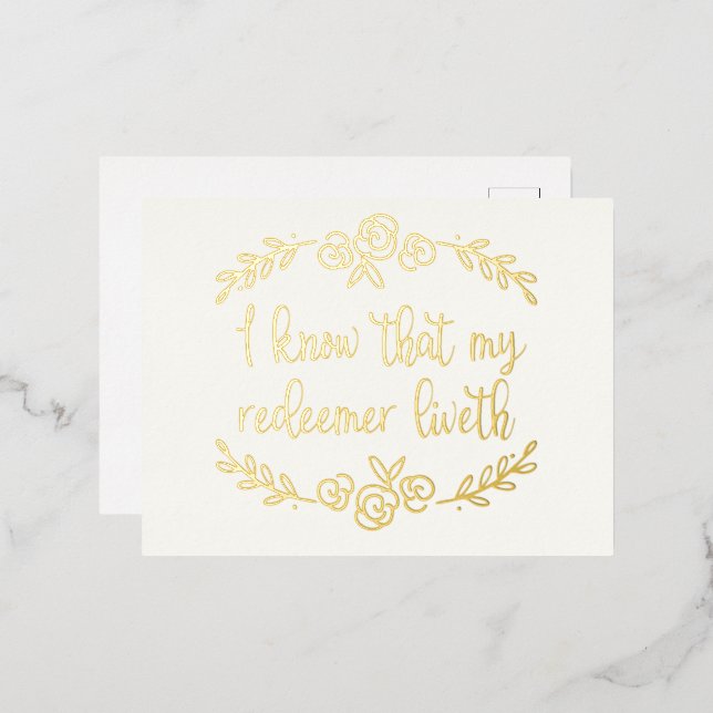 Gold Foil Religious Easter Post Card (Front/Back)