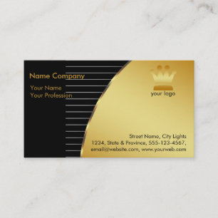 Gold Foil Retro Crown logo Financial Services Business Card