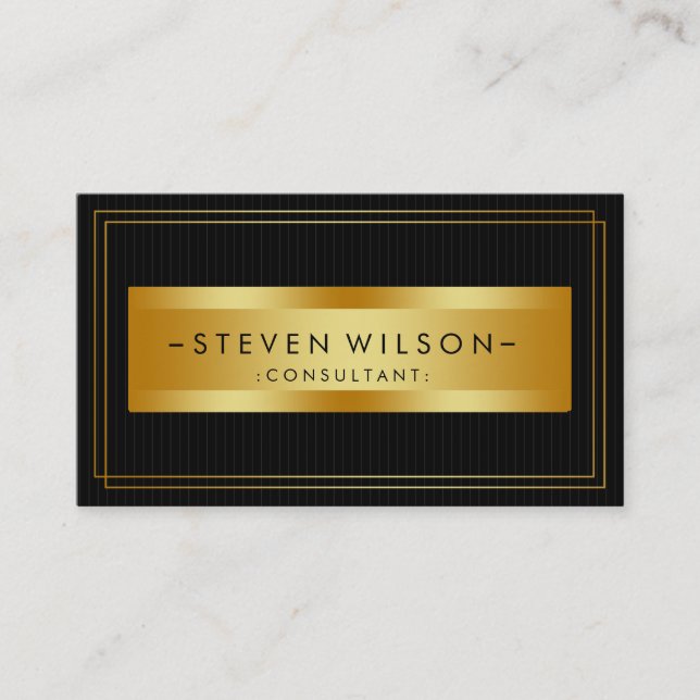 Gold Foil Retro Elegant Financial Services Business Card (Front)