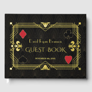 Gold Foil Roaring 20's Art Deco Bachelor Party Foil Guest Book
