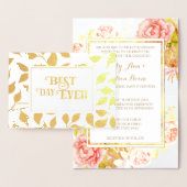 Gold Foil Rose Typography Wedding Invitations (Display)