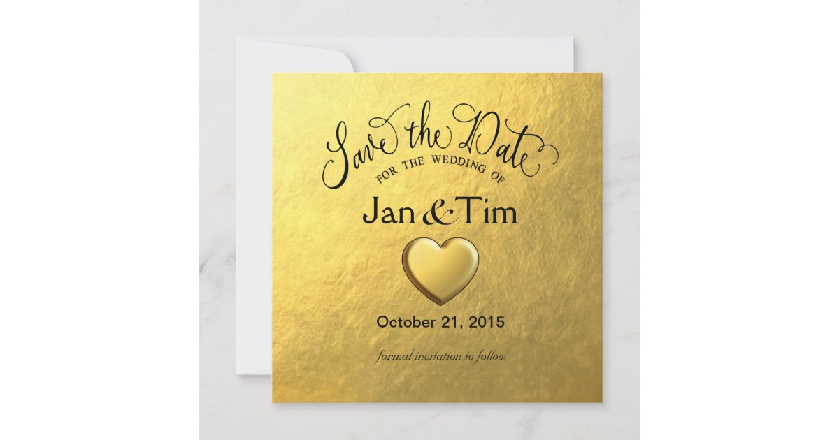 Gold Foil Save the Date Zazzle